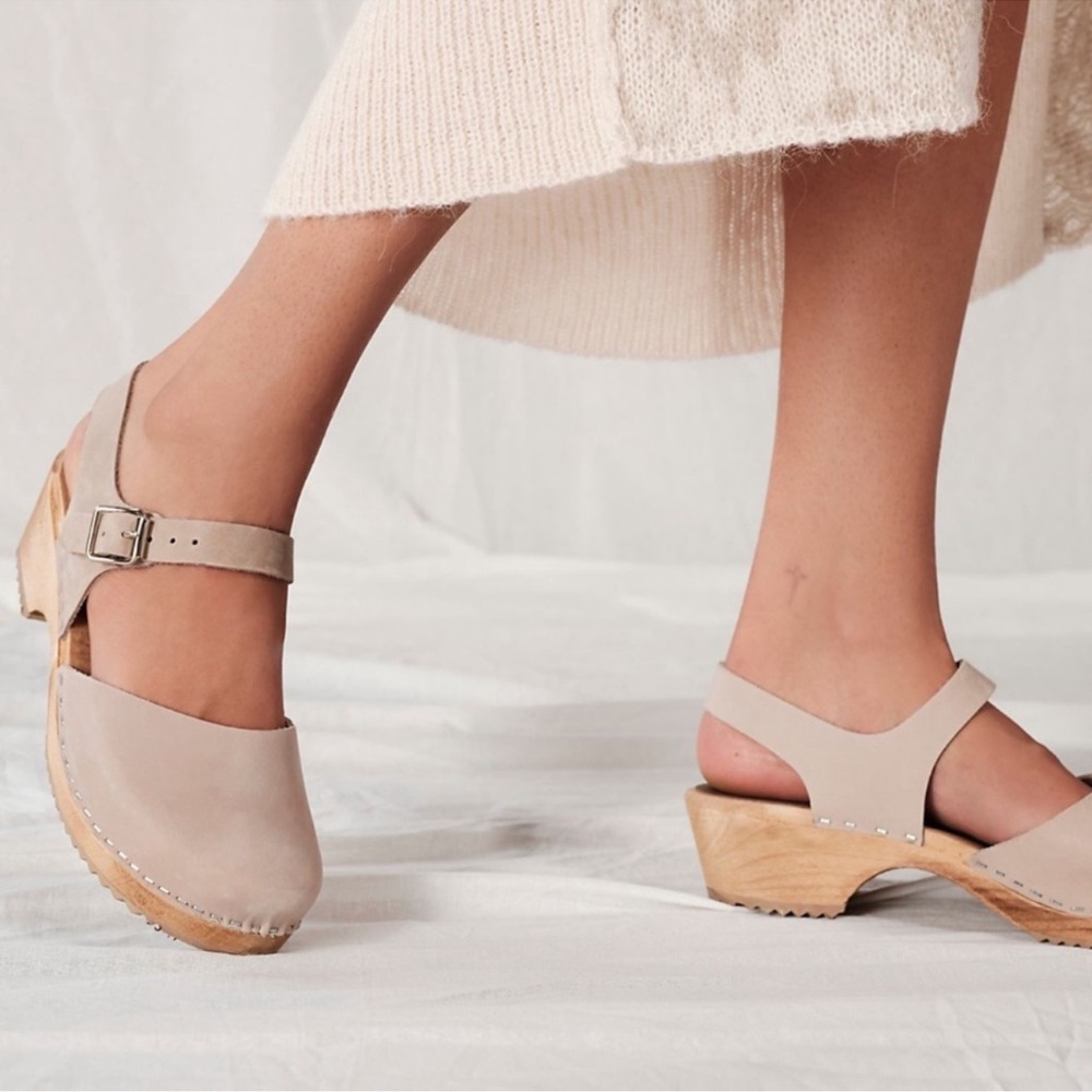 MIA Tan Leather Mules Mary Jane clog